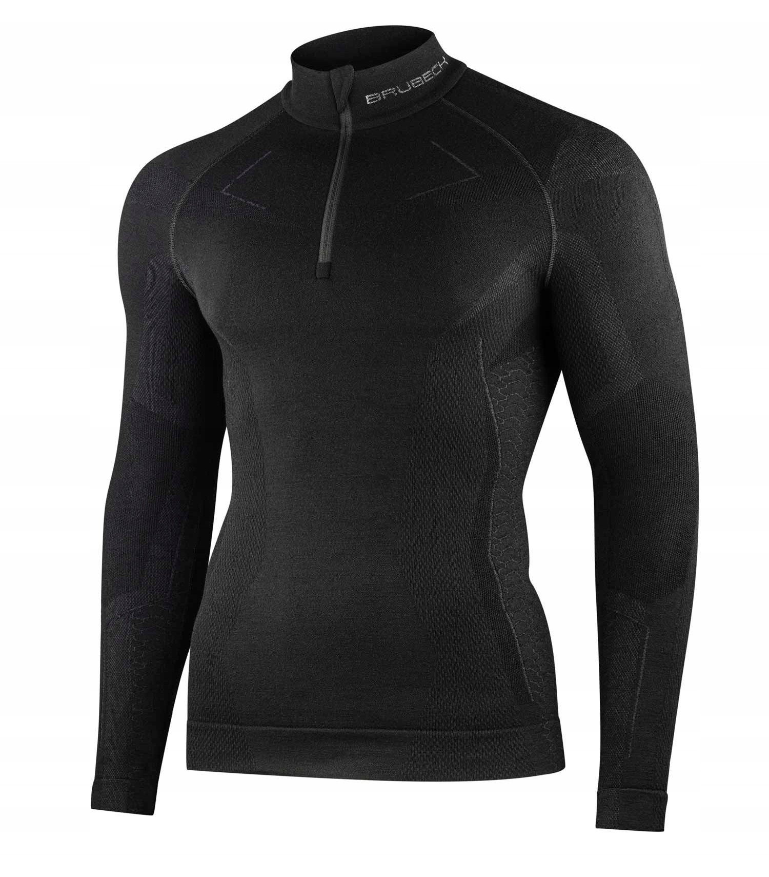 LS1610M Bluza męska z krótkim ekspresem EXTREME MERINO czarny L