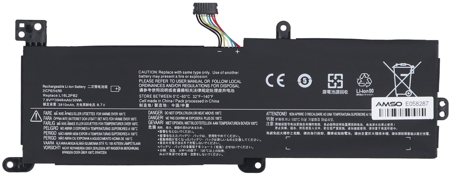 Bateria Encore Energy Bateria do Lenovo IdeaPad 130 320 14" 15" 30Wh 7.6V 3948mAh L16L2PB2