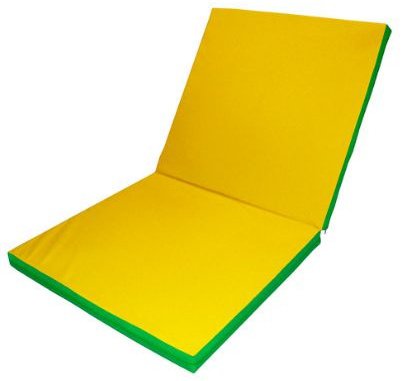 Małpiszon materac gimnastyczny Gamma 200x100x5 dwuczęściowy zielono-żółty