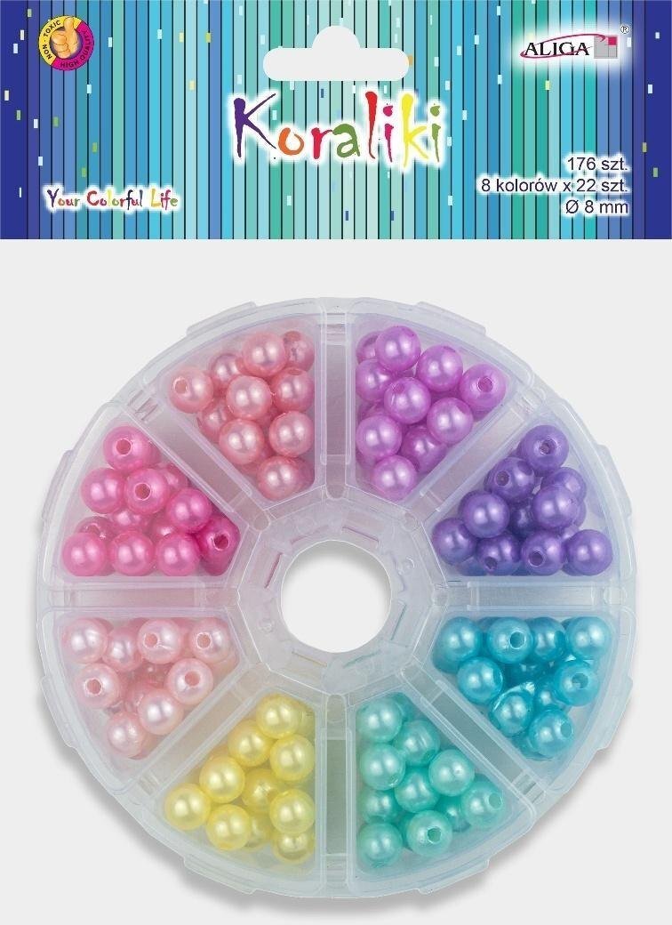 Aliga Koraliki plastikowe perełki 176szt