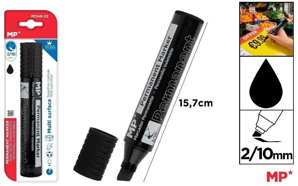 Selgros Marker permanentny z płaską końcówką czarny (8435721038810)
