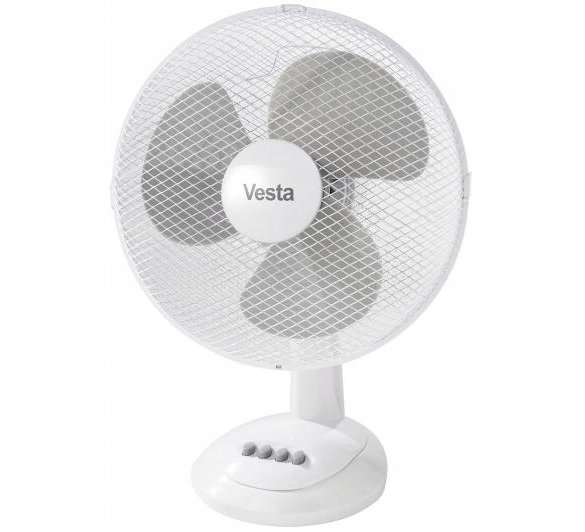 Wentylator Wentylator tradycyjny Cyrkulator biurkowy Vesta ETF02N Oscylacja 40W Biały