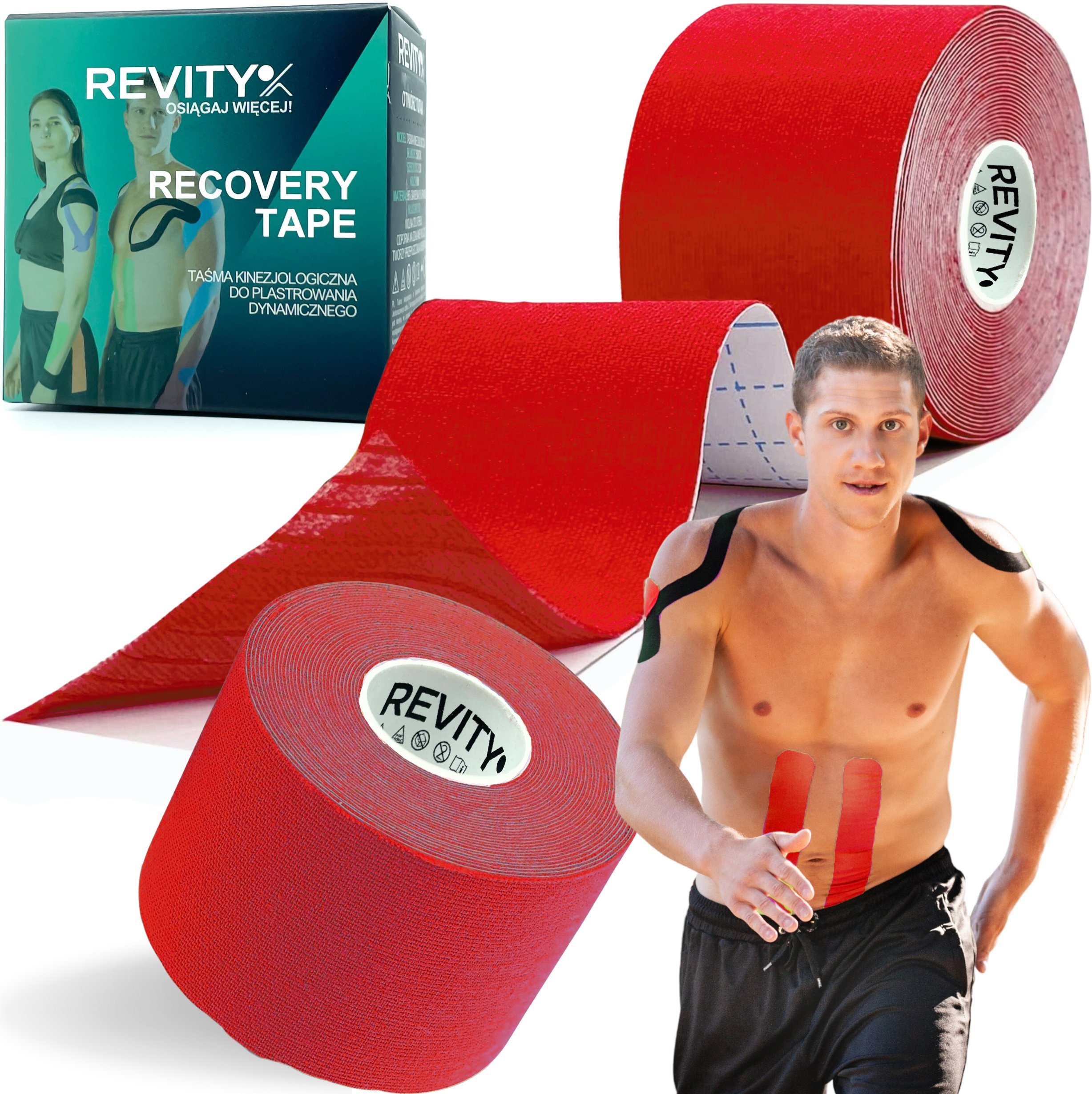 Revity Taśma kinezjologiczna kinesiology tape 5 cm x 5 m plastry medyczne 1 szt.