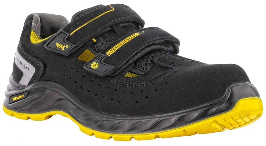 Sandały ochronne VM FOOTWEAR Edmonton 2275-S1PL ESD, rozm. 43, czarno-żółte