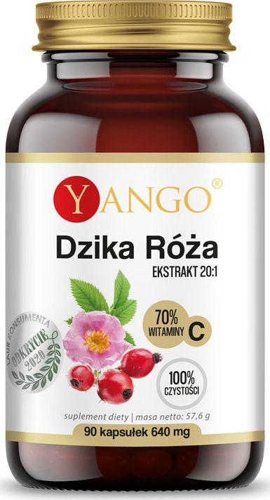 Yango YANGO Dzika róża Ekstrakt (Naturalne źródło Witamniny C) 90 Kapsułek wegetariańskich
