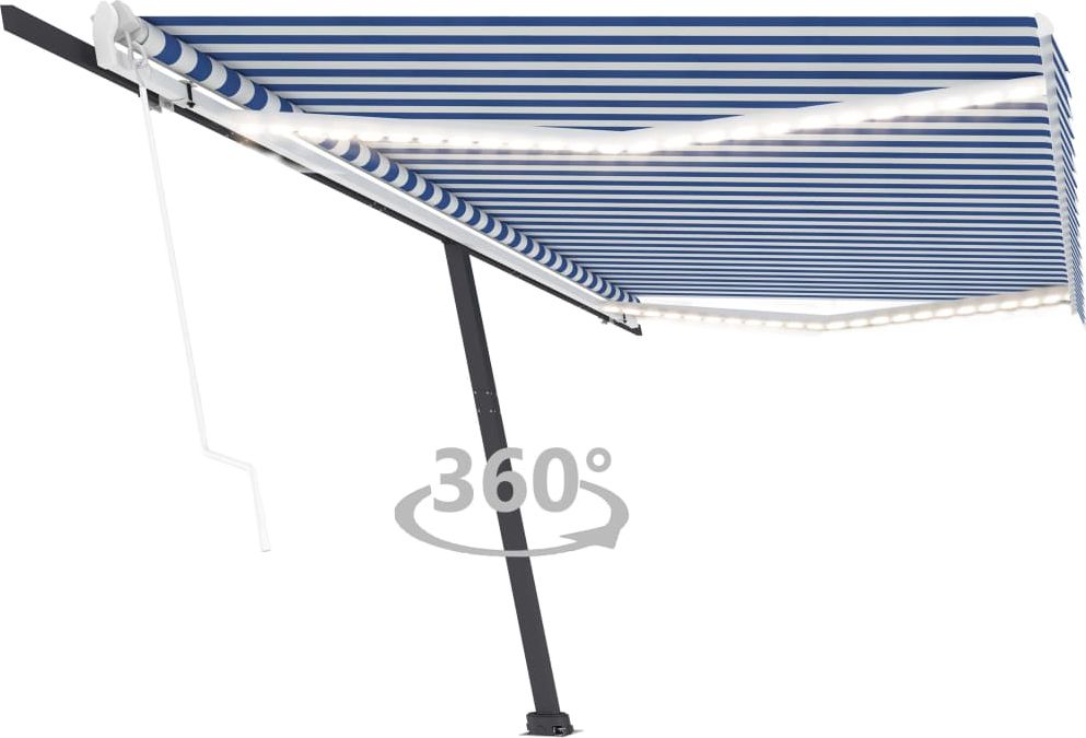 Zdjęcia - Parasol plażowy VidaXL Automatycznie zwijana markiza, LED i czujnik wiatru, 500x350 cm 