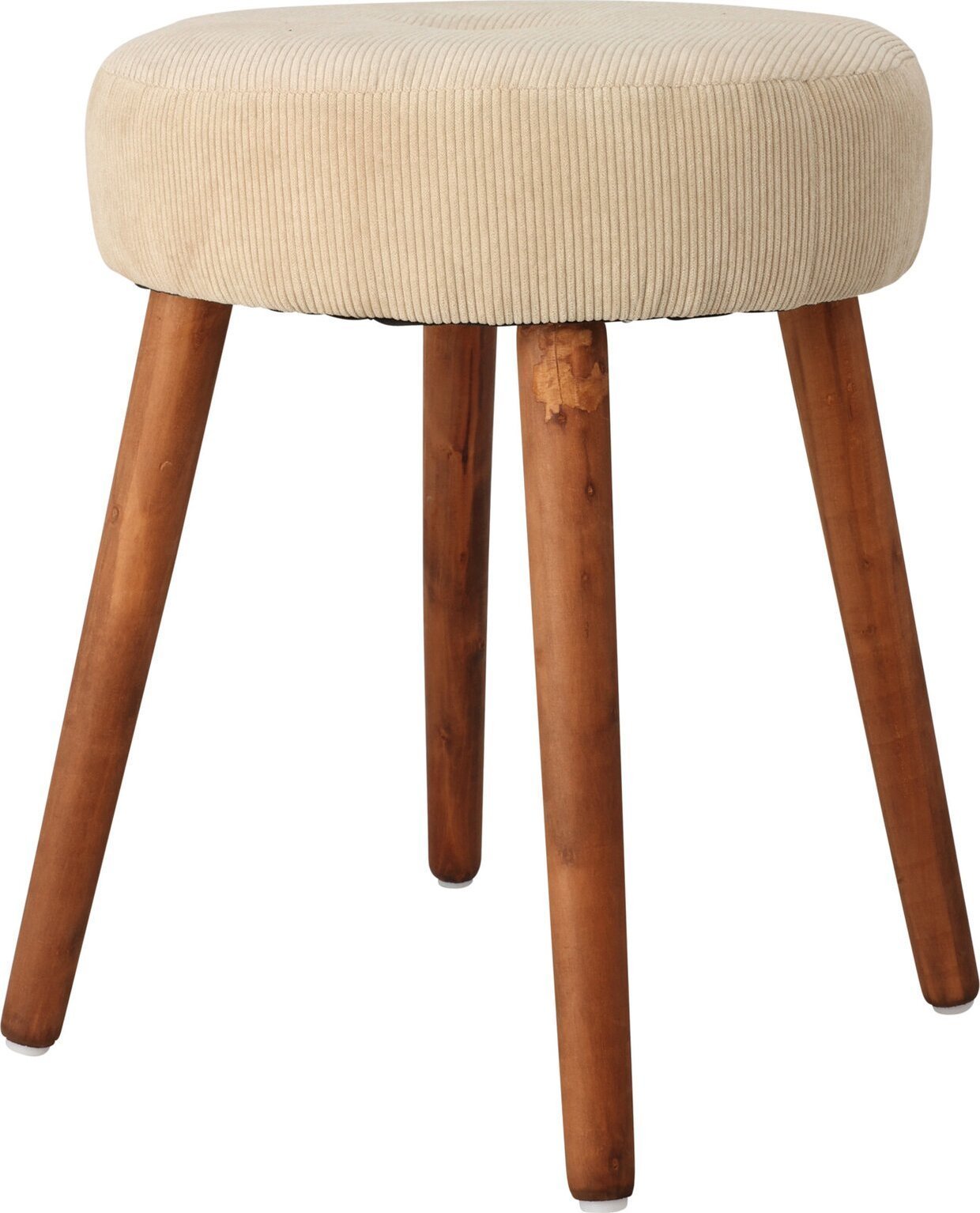Home Styling Collection Taboret z miękkim siedziskiem ze sztruksu, Ø 35 x 45 cm