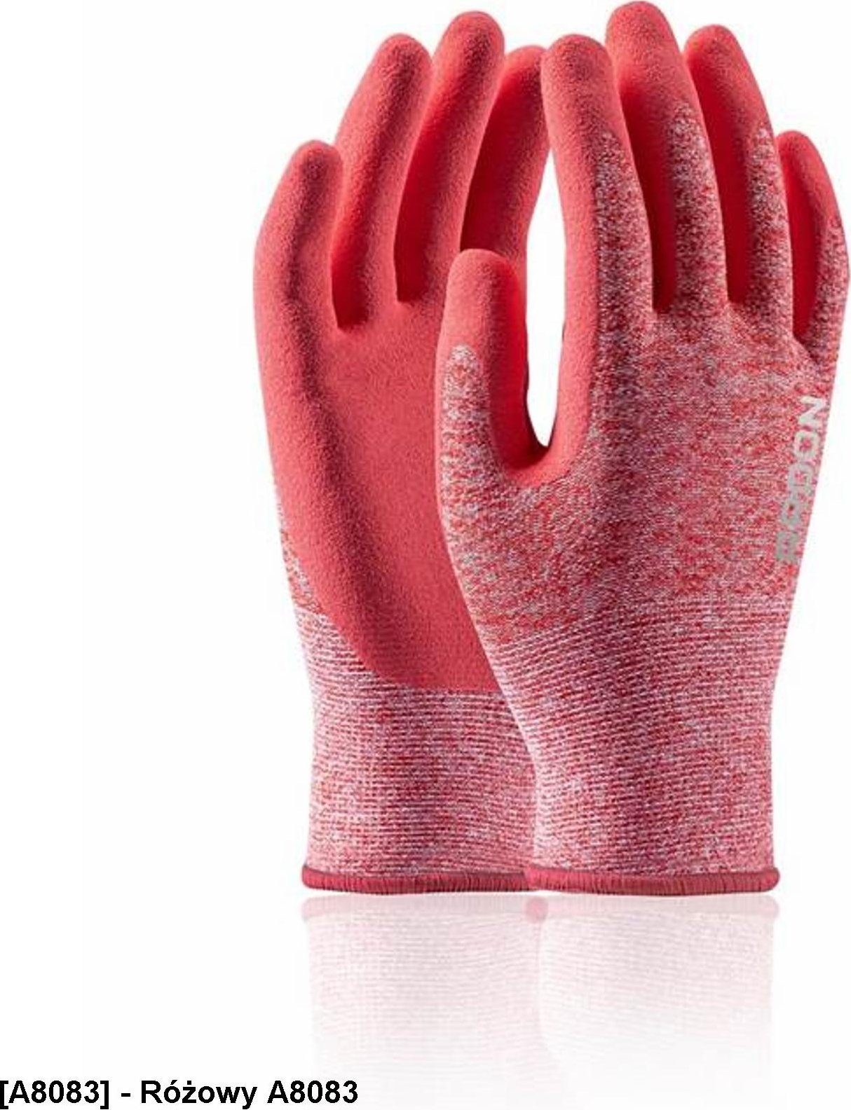Ardon ARDON NATURE TOUCH 07/S A80 - rękawice częściowo powlekane, oddychające, pianka lateks, pozyskane z recyklingu + spandeks, - Różowy A8083 08-SPE