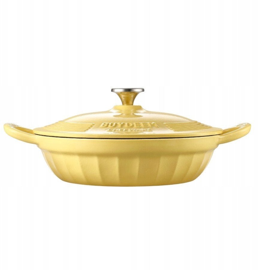 BUYDEEM Emaliowane naczynie żeliwne 3,3L, model CP581, kolor Mellow Yellow