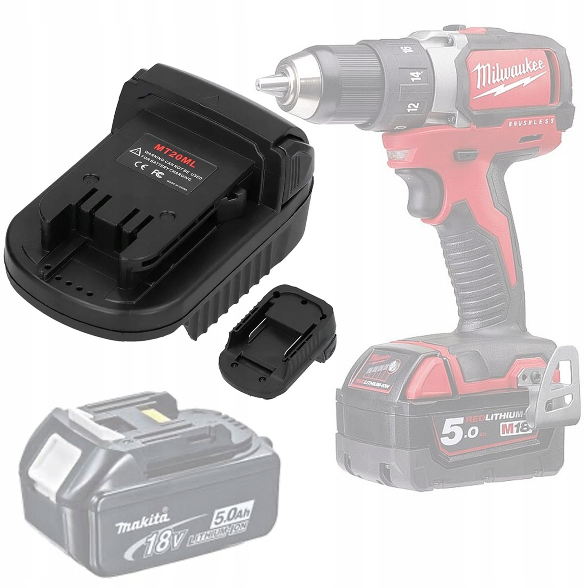 ADAPTER AKUMULATORA KONWERTER PRZEJSCIÓWKA MAKITA 18V 20V DO MILWAUKEE M18