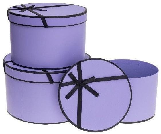Rozette Pudełko Flower Box z kokardą 3szt purpurowy ROZETTE