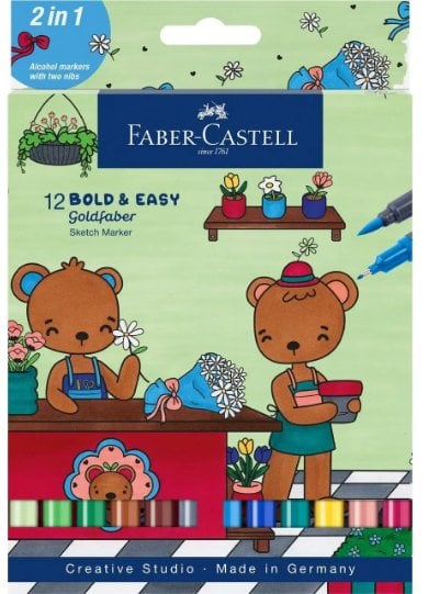 Faber-Castell Pisak Goldfaber dwustronny 12 kolorów