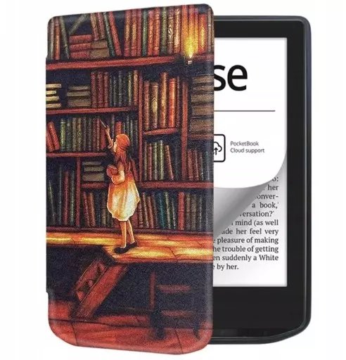 Pokrowiec Alogy Etui Graficzne TPU do PocketBook Verse Pro 629 634 (Library girl)
