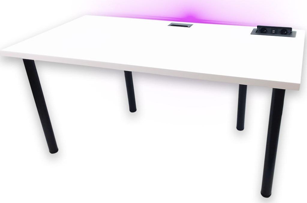 Biurko Daming Model 3 Białe 160 cmx80 cm Podświetlane 20 kolorów