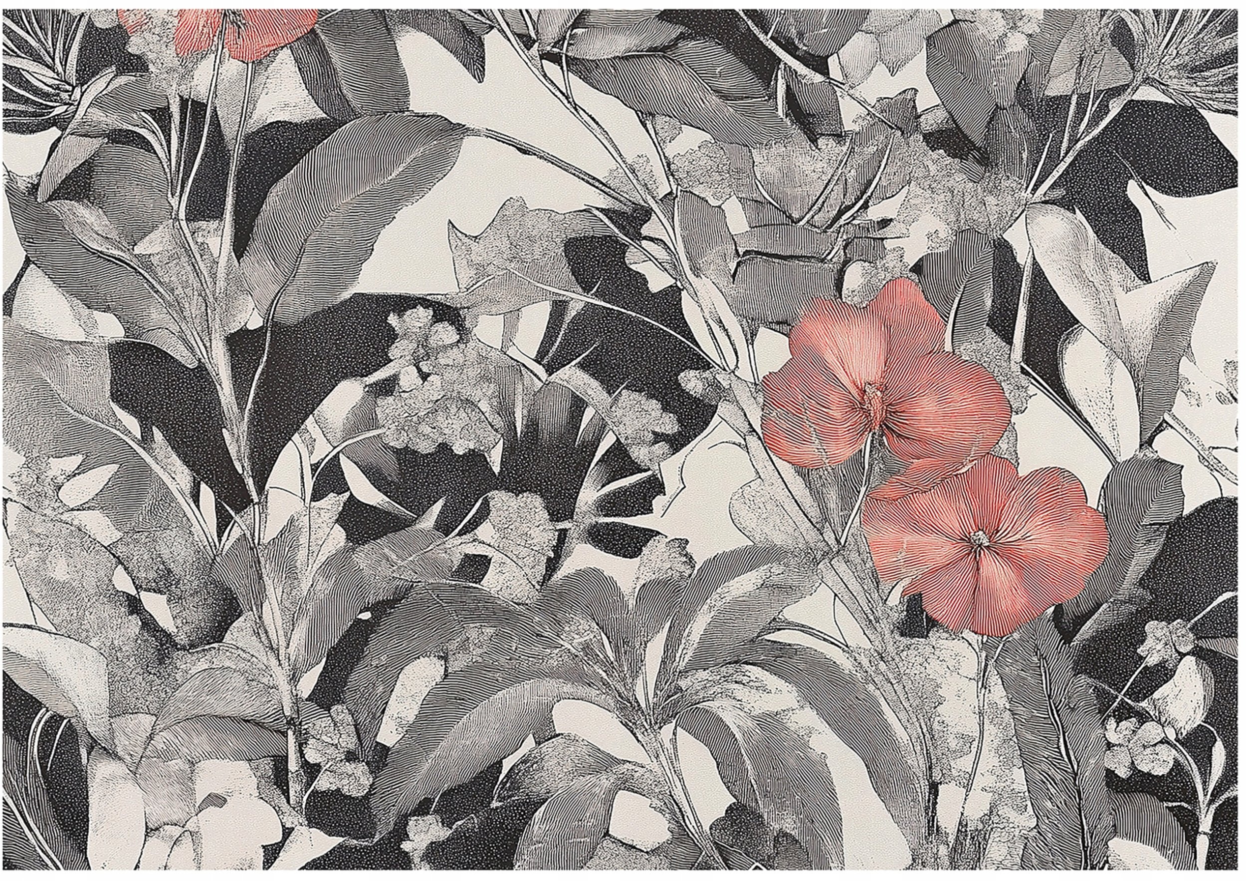 Fototapeta Kwiaty Liście Vintage Sypialnia Salon Tapeta Flizelina 300X210