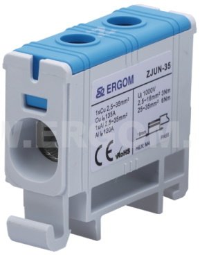 Złączka szynowa 1-torowa Ergom R34RR-07010002603 ZJUN-35/BL niebieska