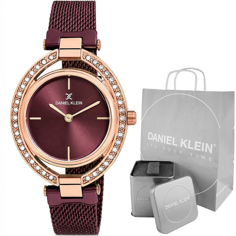 Zegarek Daniel Klein Damski AURORA bordo (DK12194-1 NE)