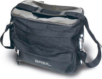 Basil Torba na kierownicę z mapnikiem MALI HANDLEBAR BAG 8L, mocowanie na rzepy, wodoodporny poliest...