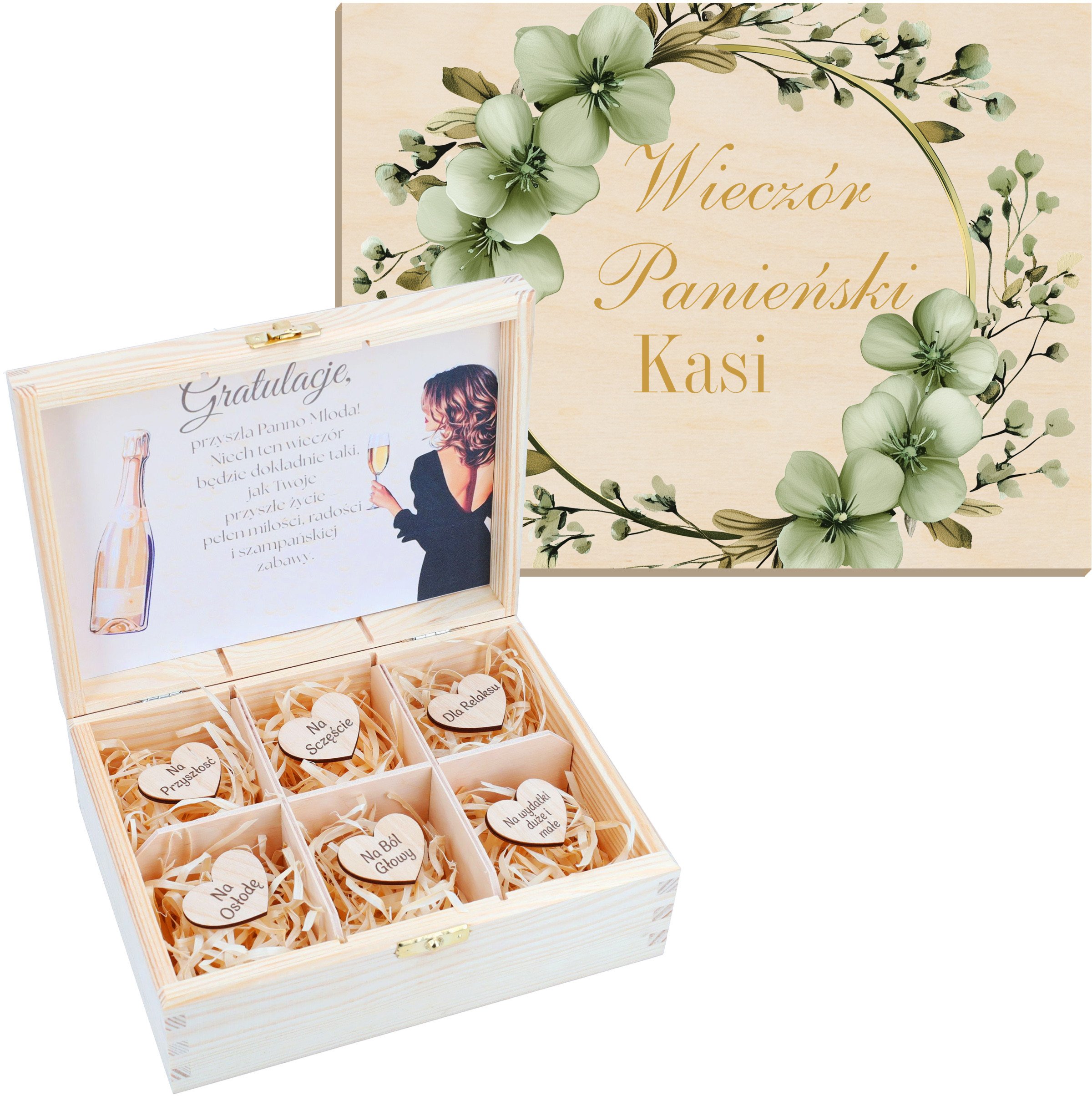 Party Collection Pudełko z WP Ramka Kwiaty Zieleń