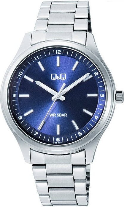 Zegarek Q&Q Zegarek QQ Q49B-001P Męski Klasyczny Niebieski 50M