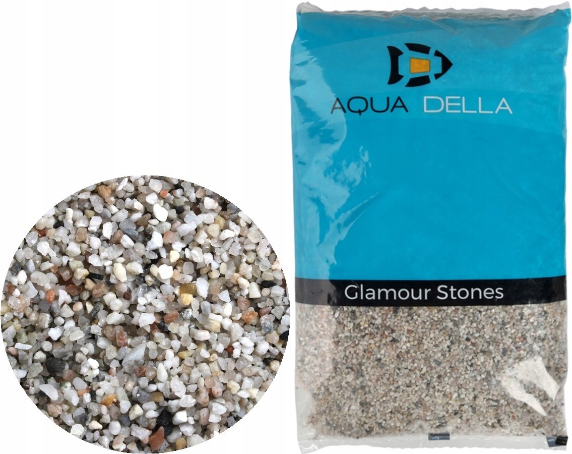 AQUA DELLA Gravel Quartz Grey, żwirek, do akwarium, szary, 2-3 mm, 10 kg