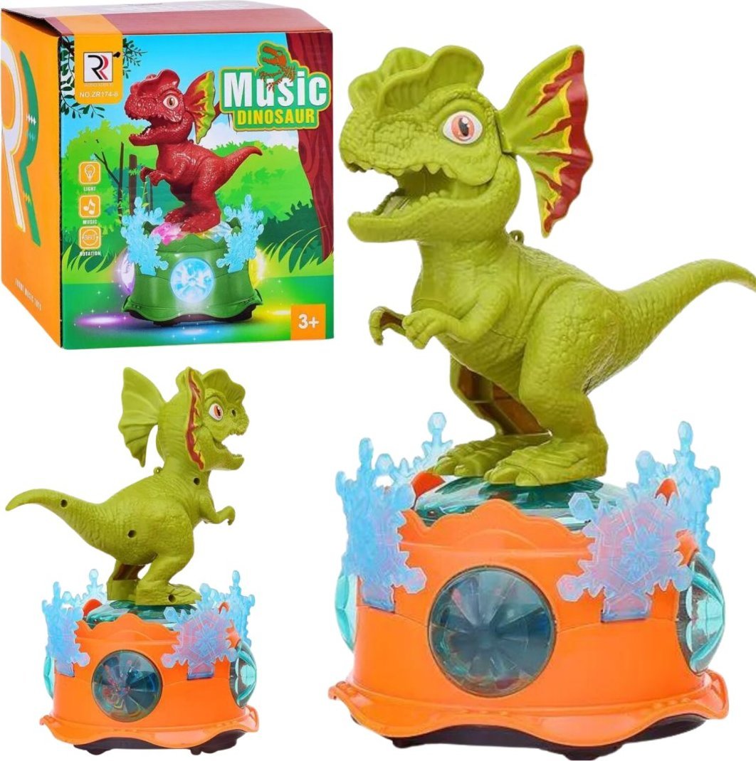 DINOZAUR INTERAKTYWNY POZYTYWKA EFEKTY ŚWIETLNE I DŹWIĘKOWE PORUSZA SIĘ