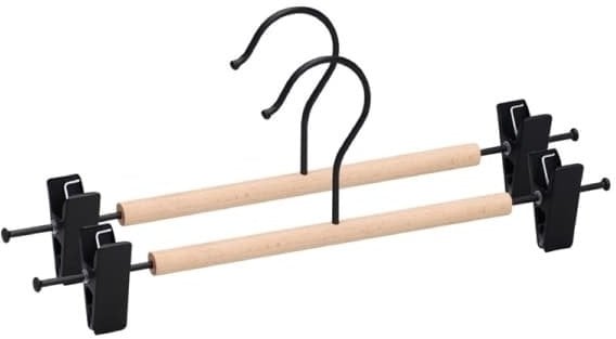 Domoletti METAL HANGER WOOD ROUND BAR BLACK 2PCS