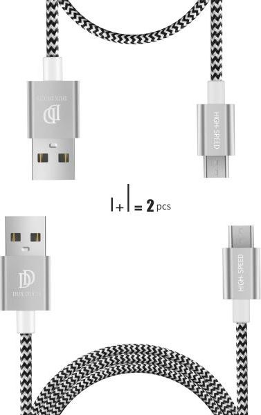 Kabel USB Dux Ducis USB-A - microUSB 1 m Srebrny (47162-uniw)
