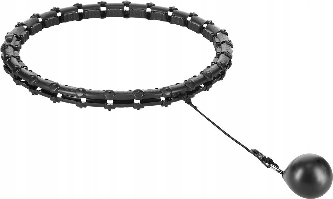HMS HHW11 PLUS SIZE HULA HOP BLACK Z WYPUSTKAMI I OBCIĄŻNIKIEM