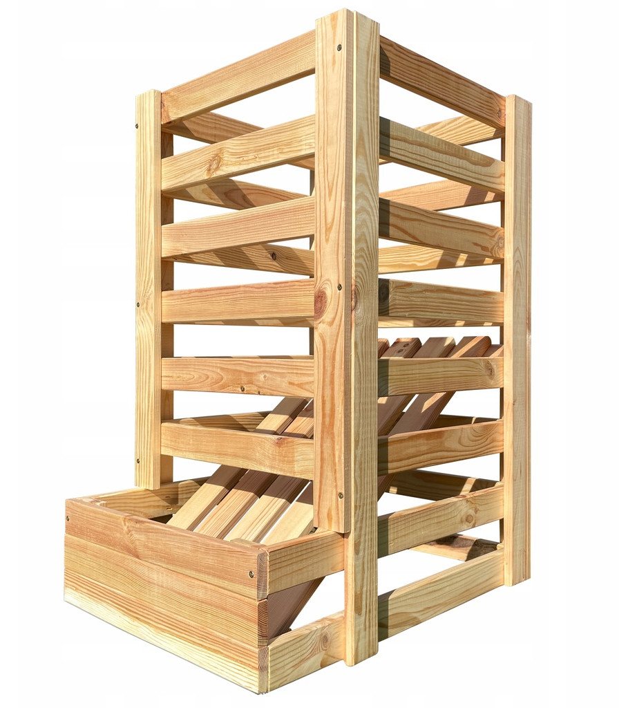 Drewniana duża skrzynka kosz na ziemniaki 40x54x70cm