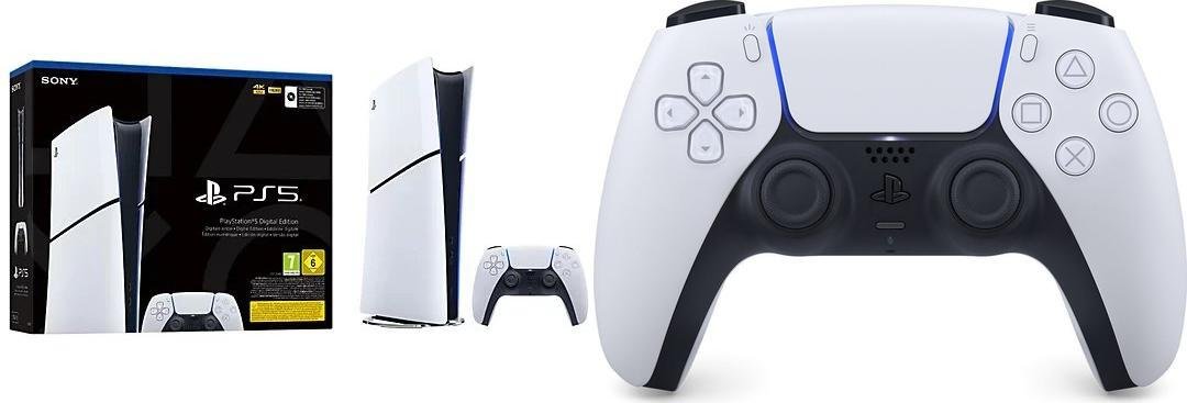 Sony 5 Digital + Kontroler DualSense Biały