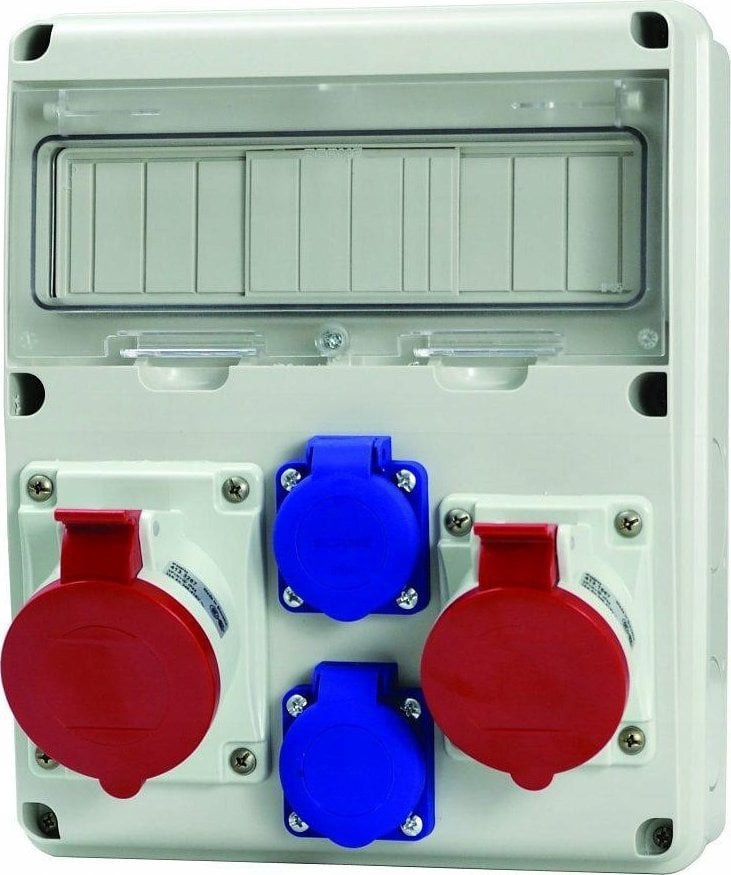 Scame Rozdzielnica budowlana natynkowa 2x16A/5P 2x230V 11 modułów IP44-54 Enerbox Scame 633.1122 szara