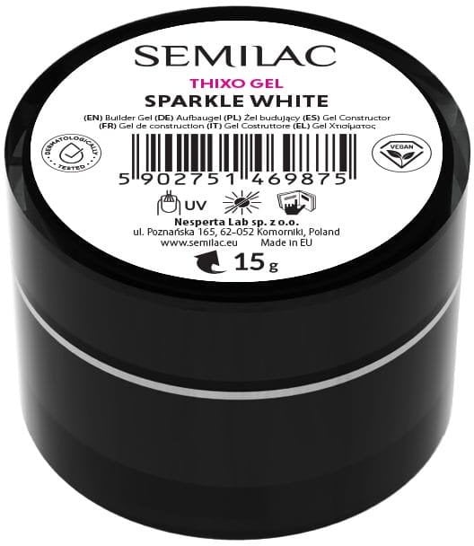 SEMILAC Żel budujący Thixo Gel - Sparkle White 15 g