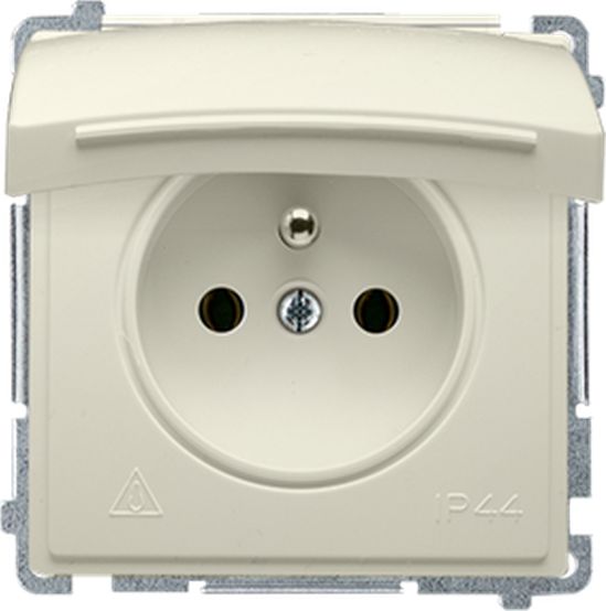 Kontakt-Simon Simon Basic Gniazdo wtyczkowe Schuko do wersji IP44 z przesłonami (moduł) 16A, 250V~,zaciski śrubowe beż BMGSZ1BZ.01/12