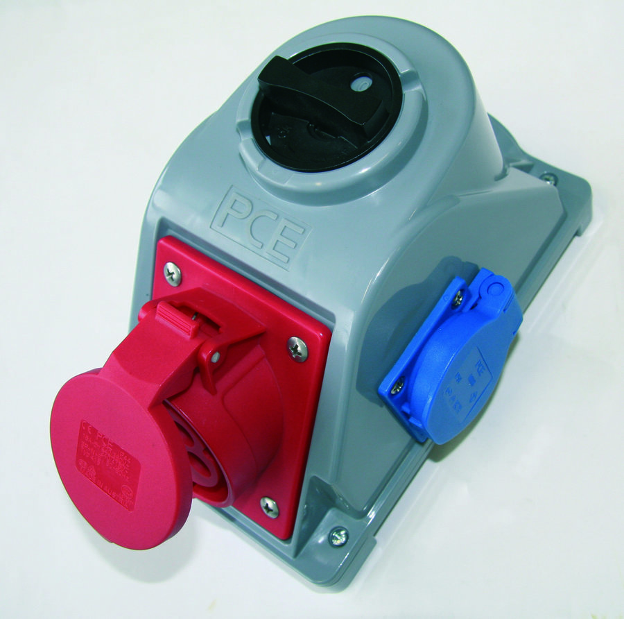 PCE Gniazdo stałe z wyłącznikiem Combo-Pol 16A 400V 3P+Z+N 230V IP44 96061541W