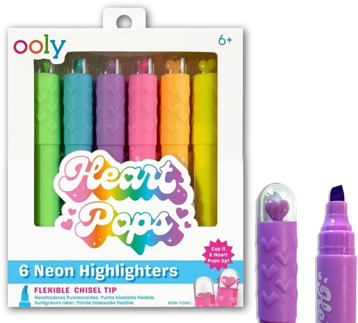 Ooly Markery Neonowe Zakreślacze Heart Pops 6 kolorów