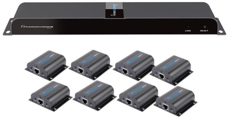 System przekazu sygnału AV Techly HDMI Extender/Splitter z IR przez RJ45 50m