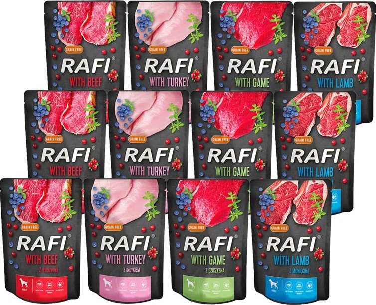 Rafi Mokra karma dla psa Mix 12 x 300 g
