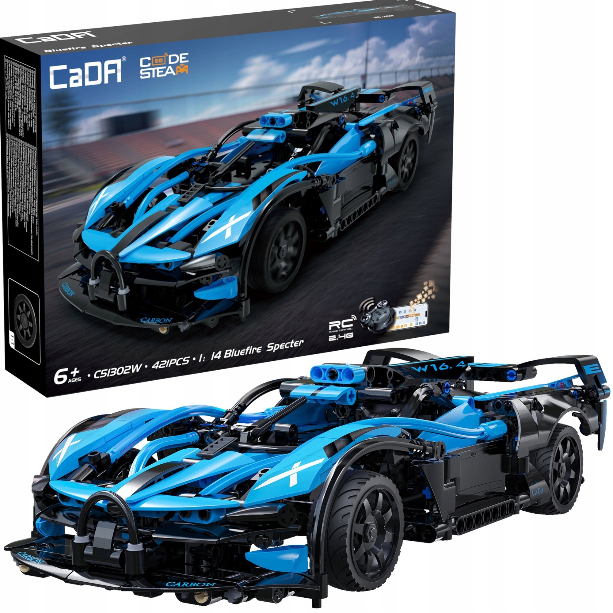 Cada Klocki CADA wyścigówka RC Bluefire Specter 1:14 auto zdalnie sterowane 421E