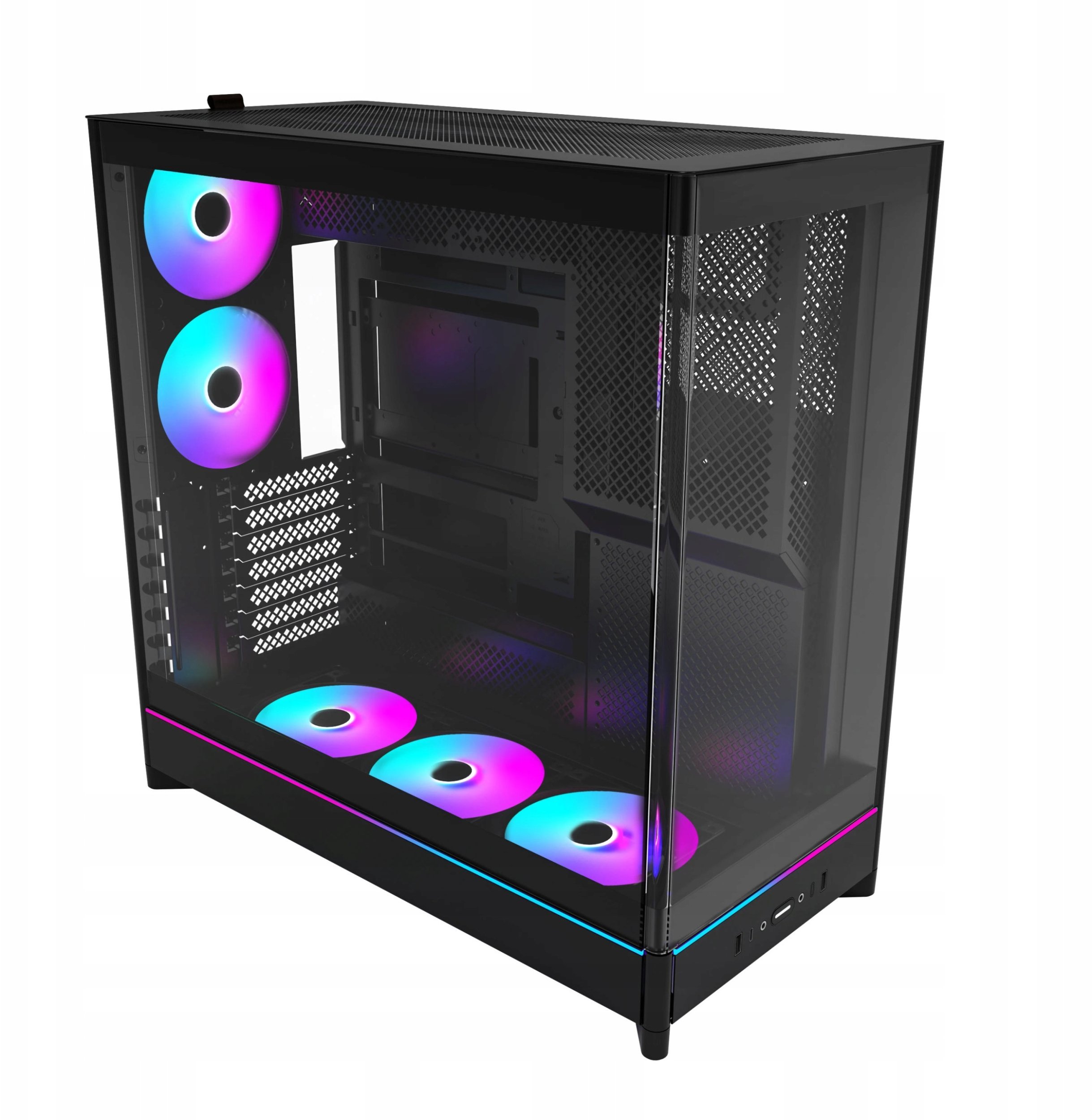 Montech HS02 PRO PC-Gehäuse, Midi-Tower, ATX, Tempered Glass, ARGB - schwarz