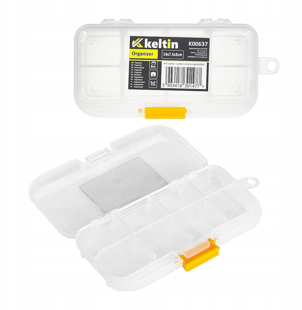 KELTIN Organizer – pudełko na śrubki 8 przegródek (240)