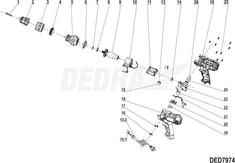 Dedra Pokrętło nastawy i przekładnia planetarna