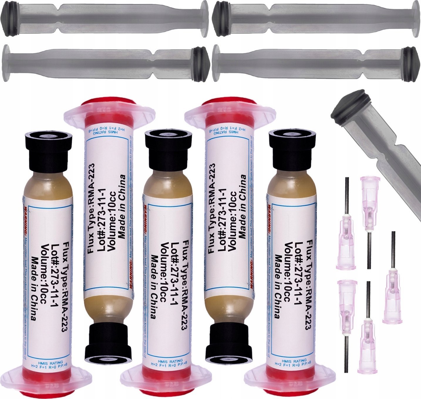 Rosfix 5x Topnik flux lutowniczy RMA-223 z tłoczkiem i igłą