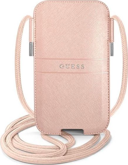 Фото - Інші сумки й аксесуари GUESS Torebka GUPHMPSASBPI 6,1" różowy/pink Saffiano Strap 