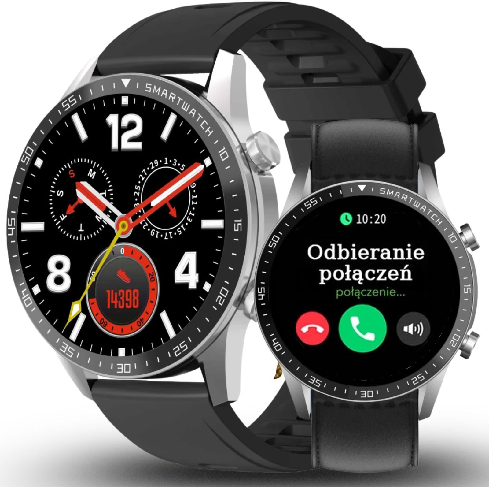Smartwatch Gravity Zegarek męski SMARTWATCH GRAVITY GT10-7 SR/BK/BK LEATHER PROF