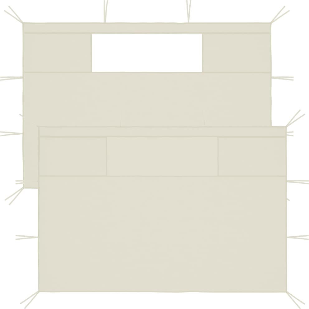 vidaXL Ścianki do altany, z oknami, 2 szt., kremowe