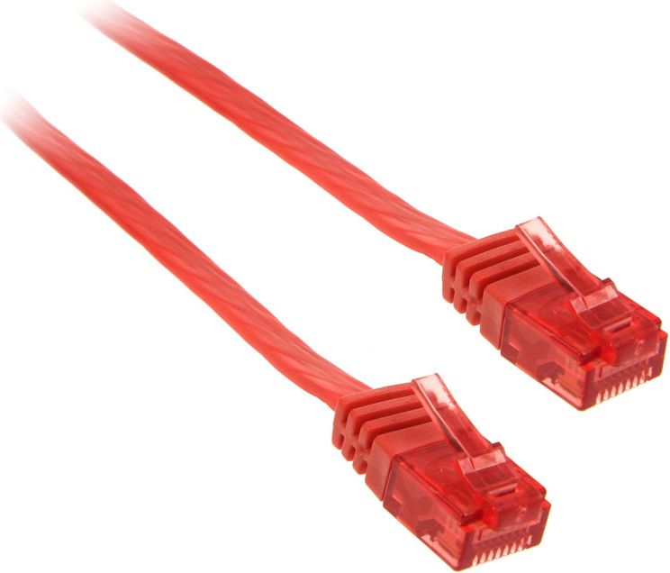 Фото - Кабель InLine 5m - kabel sieciowy U/UTP - 1000 Mbit - Cat.6 - RJ45 - czerwony (71 