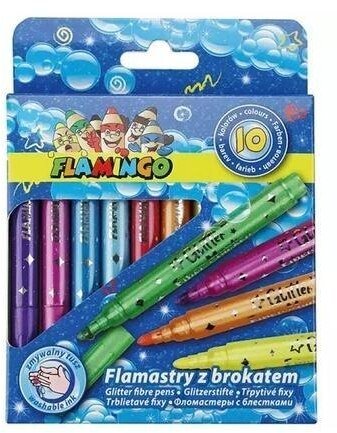 Kolorowe Baloniki Flamastry z brokatem 10 kolorów