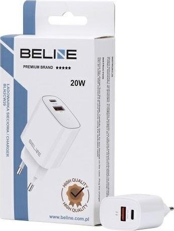 Ładowarka Beline Ładowarka sieciowa 20W USB-C + USB-A biała