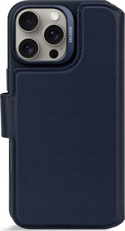 Фото - Чохол Decoded Leather Detachable Wallet, navy - iPhone 16 Pro Max 